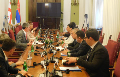 7 June 2018 The members of the Foreign Affairs Committee and the PFG with Georgia in meeting with the Georgian Parliament’s Foreign Relations Committee
